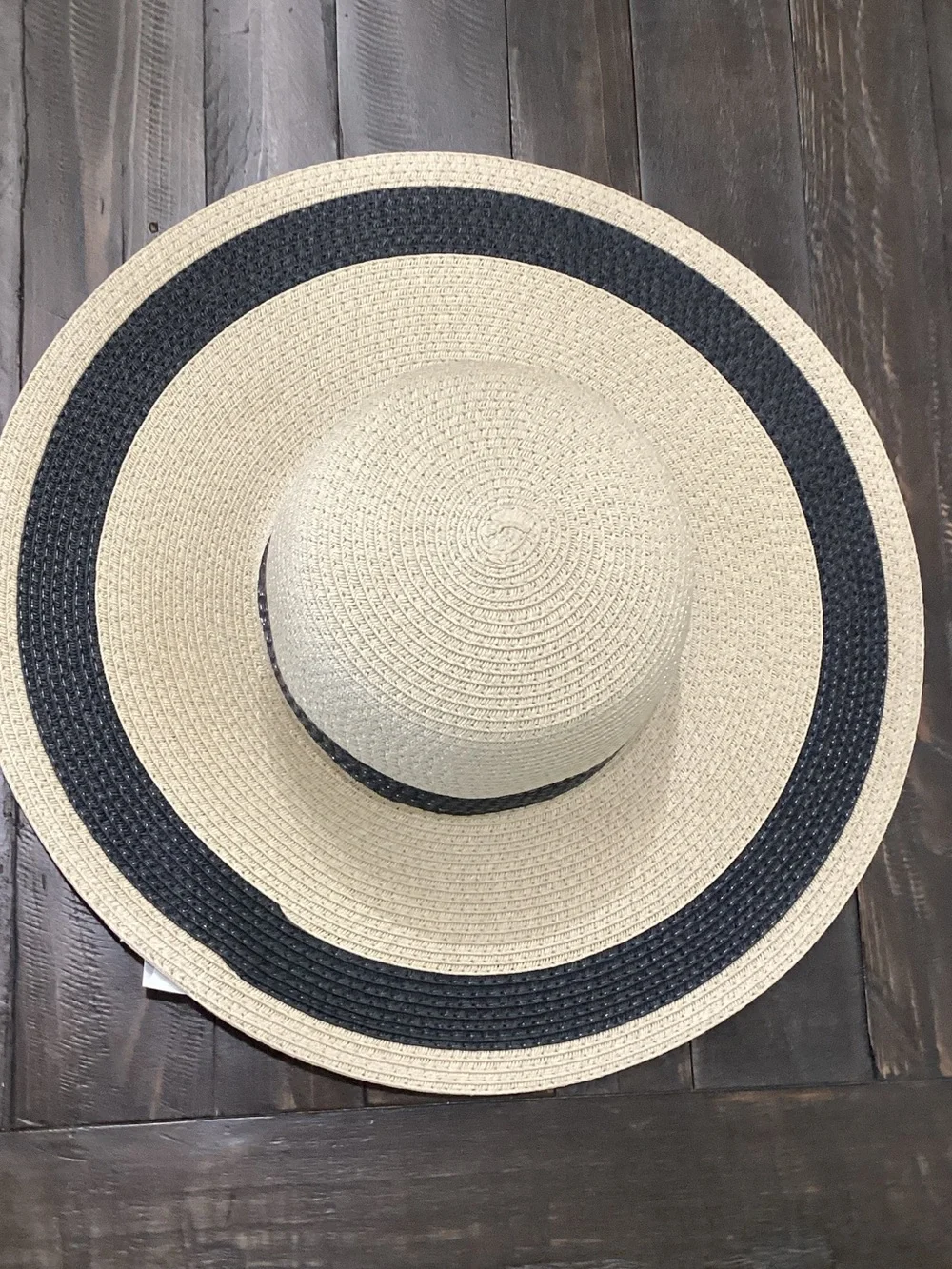 Shade & Shore Wide Brim Straw Sun Hat in Natural and Black